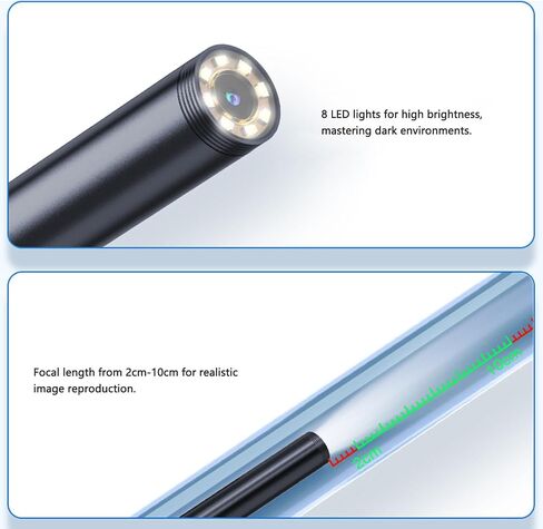 كاميرا المنظار مع الضوء 1920p HD Borescope Inspection Camera 7.9mm مسبار 8 مصابيح LED قابلة للتعديل لـ Android IOS محرك الأسلاك الأسلاك التفتيش (1m / 3.3ft) in Kuwait