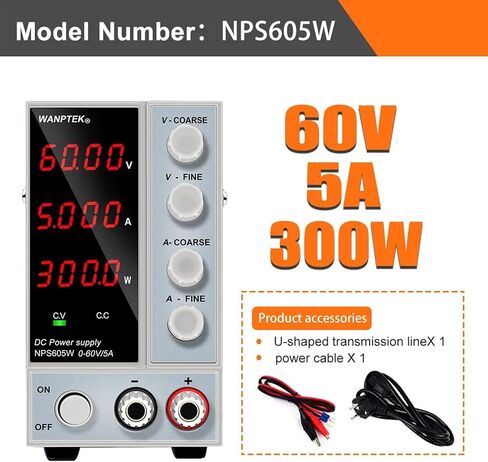 1PCS Adjustable Power Supply 30V 10A Voltage Regulator LED Digital Laboratory Stabilizer Switching Power 60V 5A Bench(4Digits 60V 5A) in Saudi Arabia