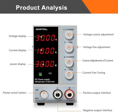 1PCS Adjustable Power Supply 30V 10A Voltage Regulator LED Digital Laboratory Stabilizer Switching Power 60V 5A Bench(4Digits 60V 5A) in Saudi Arabia