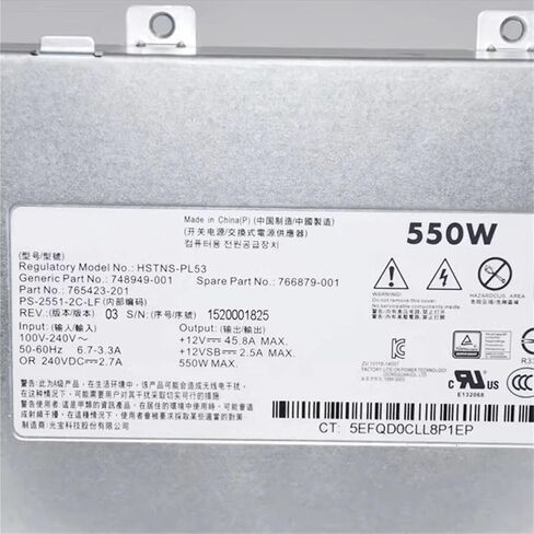 748949-001 لـ ML150 G9 Gen9 550W إمدادات الطاقة الباردة 7666879-001 765423-201 HSTNS-PL53 in Saudi Arabia
