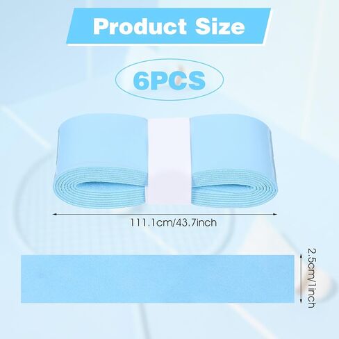 6 PCS تنس الأشرطة قبضة مضرب ، شريط قبضة التنس المضاد للانزلاق مع الإحساس الجاف بالغبار لبلدية المخلل كرة الريشة in Saudi Arabia