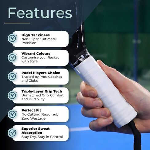 | Padel Grip لـ Tacky Feel | قبضة 'n' rip padel overgrip | Padel مضرب الشريط قبضة | Padel ، Pickleball ، Squash و الريشة الشريط Grip Grip | باديل الملحقات وهدايا باديل | 3 حزمة in Saudi Arabia