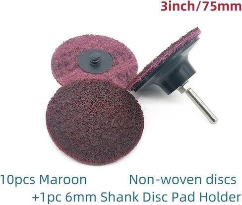 Grinding Wheel Angle Grinder Polishing 10pcs 3inch/75mm Supper Fine/Fine/Medium/Coarse Cutting Abrasive Discs Quick Change Discs Surface Conditioning Discs(Maroon-Medium) in Saudi Arabia