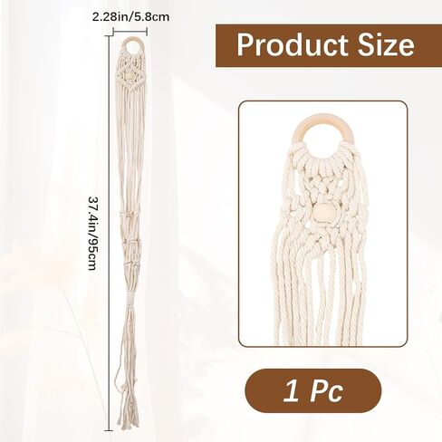 CREATCABIN Macrame Ukulele Hanger White Guitar Wall Hangers 2.28" x 37.4" Cotton Boho Hanging Stand Holders Hangers Alternative Kit with Wood Ring Head for Acoustic Electric Guitars Walls Decorations in Saudi Arabia