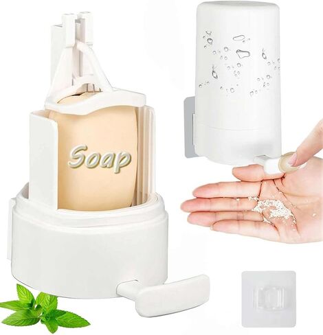 Bar Soap Dispenser, Soap Grinder for Bar Soap Wall-Mounted, No Drilling Waterproof Bar Soap Shaver Dispenser, 3-Speed AdjustableBar Soap Grinder Dispenser for Kitchen Bathroom Rv Hotel (NO SOAP) in Saudi Arabia