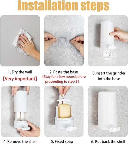Bar Soap Dispenser, Soap Grinder for Bar Soap Wall-Mounted, No Drilling Waterproof Bar Soap Shaver Dispenser, 3-Speed AdjustableBar Soap Grinder Dispenser for Kitchen Bathroom Rv Hotel (NO SOAP) in Saudi Arabia