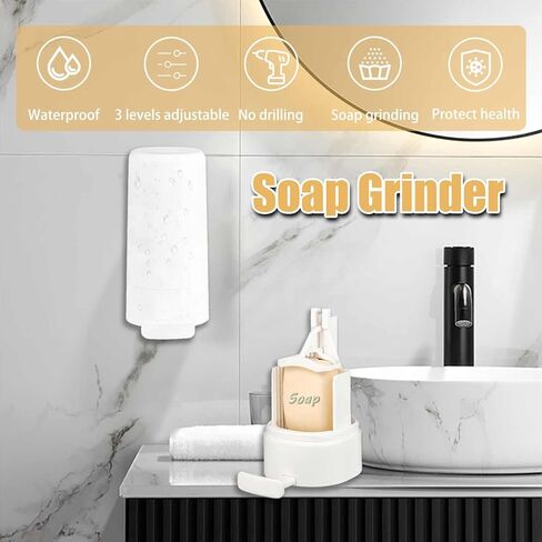 Bar Soap Dispenser, Soap Grinder for Bar Soap Wall-Mounted, No Drilling Waterproof Bar Soap Shaver Dispenser, 3-Speed AdjustableBar Soap Grinder Dispenser for Kitchen Bathroom Rv Hotel (NO SOAP) in Saudi Arabia