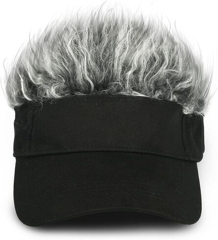 Novelty Visor Cap Adjustable Visor Hat with Spiked Wigs Fake Hair Visor for Adults in Saudi Arabia