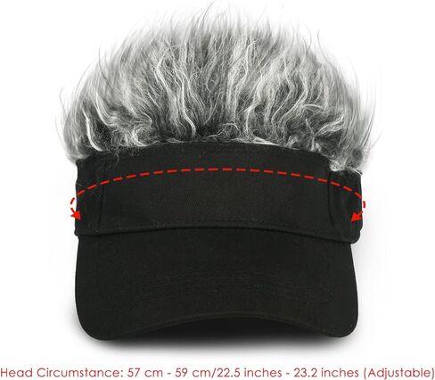 Novelty Visor Cap Adjustable Visor Hat with Spiked Wigs Fake Hair Visor for Adults in Saudi Arabia