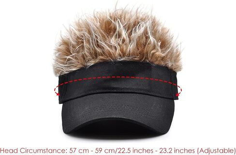 Novelty Visor Cap Adjustable Visor Hat with Spiked Wigs Fake Hair Visor for Adults in Saudi Arabia