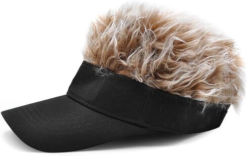Novelty Visor Cap Adjustable Visor Hat with Spiked Wigs Fake Hair Visor for Adults in Saudi Arabia