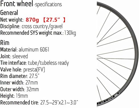 27.5 MTB Wheelset, XM1850 MTB Wheelset 27.5 Boost Thru Axle, MTB Rear Hub 28 Hole 12x148 Boost + MTB Front Hub 15x110,HG Cassette Replacement for Shimano 8-11 Speed and Sram PG Series in Saudi Arabia