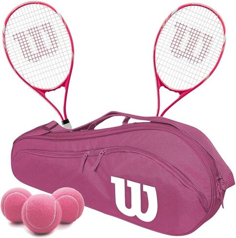 Wilson Tempest Pro Lite Tennis Racquet Doubles Bundle with an Advantage 2.5 Tennis Bag and 3 Pink Tennis Balls in Saudi Arabia
