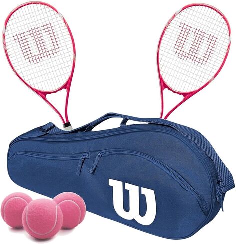 Wilson Tempest Pro Lite Tennis Racquet Doubles Bundle with an Advantage 2.5 Tennis Bag and 3 Pink Tennis Balls in Kuwait