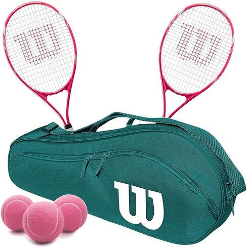 Wilson Tempest Pro Lite Tennis Racquet Doubles Bundle with an Advantage 2.5 Tennis Bag and 3 Pink Tennis Balls in Kuwait