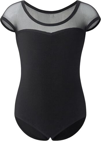 Stelle Leotards for Girls Ballet Dance Leotard Mesh Short Sleeve Gymnastics Outfits for Toddler/Little/Big Kids in Saudi Arabia