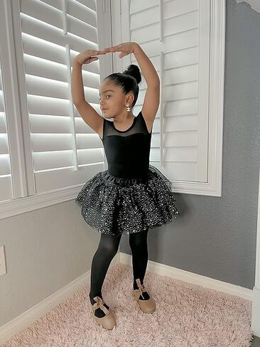 Stelle Leotards for Girls Ballet Dance Leotard Mesh Short Sleeve Gymnastics Outfits for Toddler/Little/Big Kids in Saudi Arabia