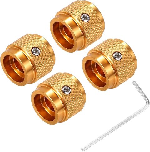 MECCANIXITY 2PCS Guitar Knobs Metal, Volume Tone Control Dome Knobs 1/4" x 9/16" with Set Screw for Electric Guitar Bass, Gold in Saudi Arabia