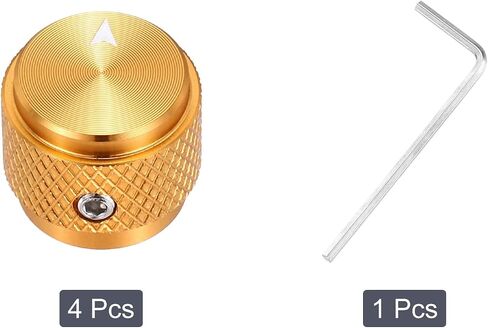 MECCANIXITY 2PCS Guitar Knobs Metal, Volume Tone Control Dome Knobs 1/4" x 9/16" with Set Screw for Electric Guitar Bass, Gold in Saudi Arabia