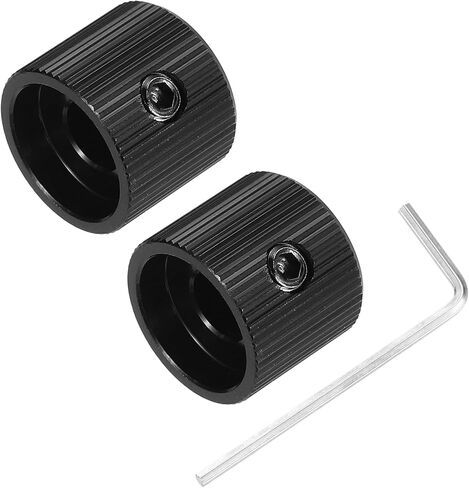 MECCANIXITY 2PCS Guitar Knobs Metal, Volume Tone Control Dome Knobs 1/4" x 9/16" with Set Screw for Electric Guitar Bass, Black in Saudi Arabia