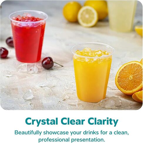 GUSTO Clear Plastic Cups [16 oz - 240 Count] Disposable Cold Drinking Cups for Parties, Events, & Everyday Use - Crystal Clear, BPA-Free, Durable Polypropylene - Formerly Comfy Package in Saudi Arabia