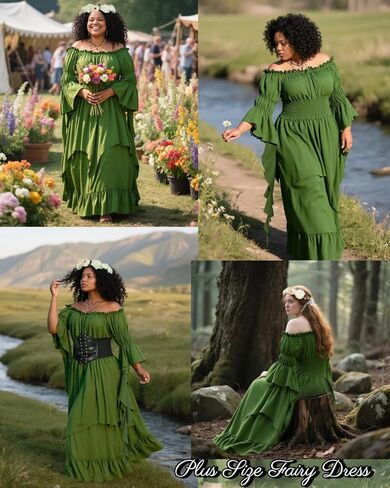 kasahara Renaissance Medieval Costume Dress for Women with Flower Crown Corset Renaissance Fairy Outfit for Women 4pcs in Saudi Arabia