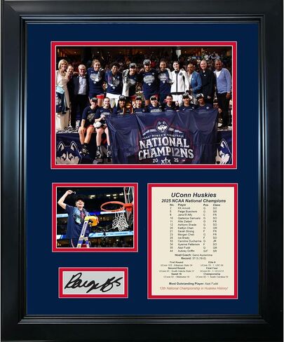 مؤطرة UConn Huskies 2025 للبطولة الوطنية للسيدات NCAA Paige Bueckers Facsimile Laser المحفورة بالتوقيع Auto 11 "X14" College Basketball Photo SIG Collage in Saudi Arabia