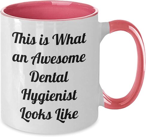 This Is What An Awesome Dental Hygienist Looks Like, Funny Two Tone Coffee Mug, Birthday Unique Gifts from Friends, Gifts for Dental Hygienist in Kuwait