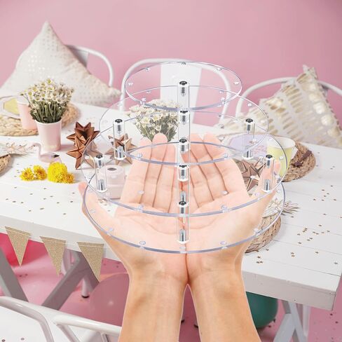 طقم Cake Pop Stand ، 3 طبقة من الكعكة البوب ​​، حامل للتجفيف ، 36 ثقوبًا ، حامل موسيقى البوب ​​مع الأغلفة ، حامل مصاصة مستديرة لحفلات Baby Bar Wedding (جولة) in Saudi Arabia