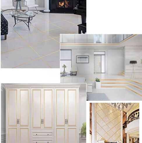 Decorative wallpaper waistline 82FT Self Adhesive Wall Edging Strip , Wall Panels Peel Off and Stick Ceiling Border Door Frame Waist Line Interior Decoration (Color : Gold, Size : W: 0.8cm) ( Color : in Saudi Arabia