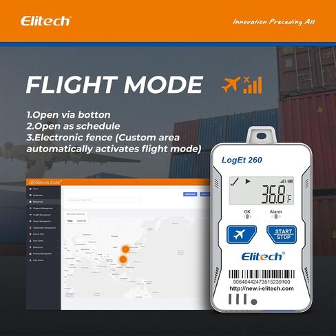 ELITECH 4G قابلة لإعادة الاستخدام في الوقت الفعلي في الوقت الفعلي لدرجة الحرارة سجل البيانات المسجل ضوء/صدمة/GPS ، بطاقة SIM مدمجة ، بيانات الظل ، وضع الطائرة ، تخزين بيانات السحابة ، SMS/EMAIR in Kuwait