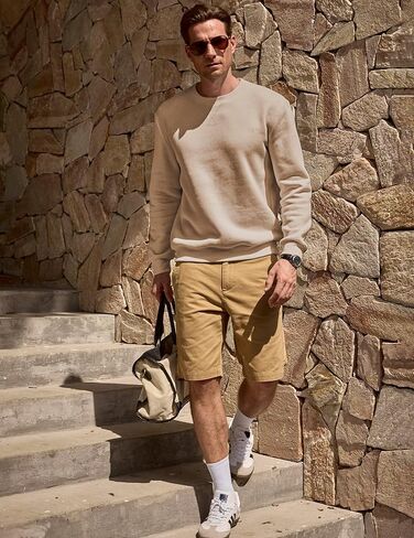 Men's Crewneck Sweatshirts Soild Color Fall Warm Fleece Sweaters Long Sleeve Casual Pullover Shirt in Saudi Arabia