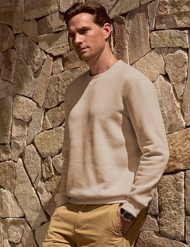 Men's Crewneck Sweatshirts Soild Color Fall Warm Fleece Sweaters Long Sleeve Casual Pullover Shirt in Saudi Arabia