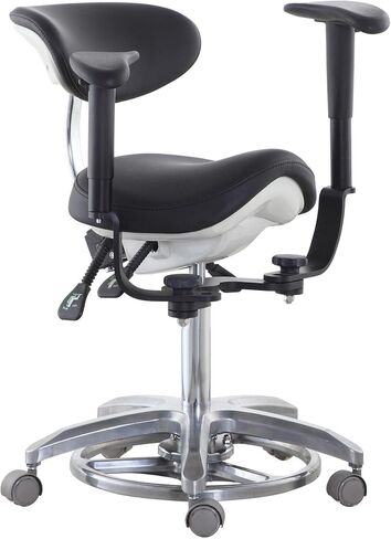 Dental Microscope Dynamic Chair Dentist Stool Ergonomic Saddle Chair Foot Controlled QY SDS-FC1 Black in Saudi Arabia