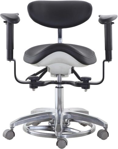 Dental Microscope Dynamic Chair Dentist Stool Ergonomic Saddle Chair Foot Controlled QY SDS-FC1 Black in Saudi Arabia