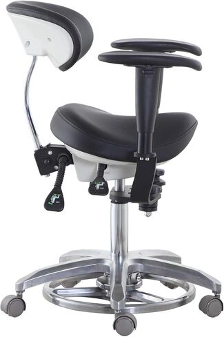 Dental Microscope Dynamic Chair Dentist Stool Ergonomic Saddle Chair Foot Controlled QY SDS-FC1 Black in Saudi Arabia