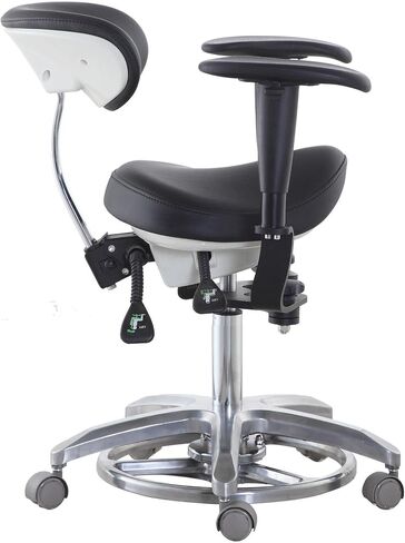 Dental Microscope Dynamic Chair Dentist Stool Ergonomic Saddle Chair Foot Controlled QY SDS-FC1 Black in Saudi Arabia
