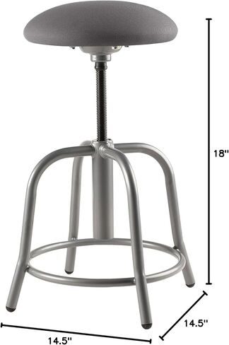 OKLAHOMA SOUND CORPORATION Height Adjustable Swivel Designer Stool with 3" Cobalt Blue Fabric Padded Seat and Black Frame - Perfect for Science Lab, Institutional or Educational Center in Kuwait
