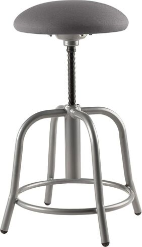 OKLAHOMA SOUND CORPORATION Height Adjustable Swivel Designer Stool with 3" Cobalt Blue Fabric Padded Seat and Black Frame - Perfect for Science Lab, Institutional or Educational Center in Kuwait