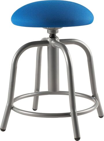 OKLAHOMA SOUND CORPORATION Height Adjustable Swivel Designer Stool with 3" Cobalt Blue Fabric Padded Seat and Black Frame - Perfect for Science Lab, Institutional or Educational Center in Kuwait
