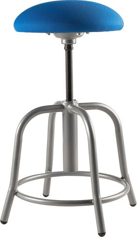 OKLAHOMA SOUND CORPORATION Height Adjustable Swivel Designer Stool with 3" Cobalt Blue Fabric Padded Seat and Black Frame - Perfect for Science Lab, Institutional or Educational Center in Kuwait