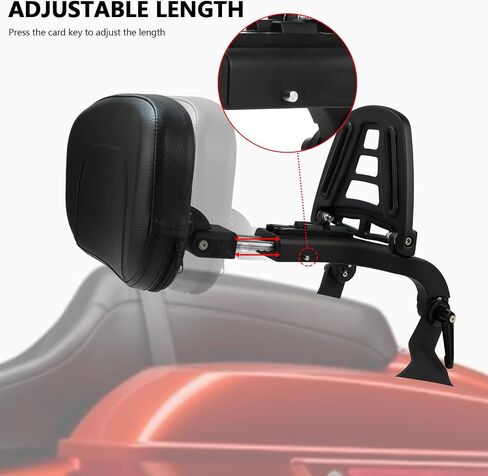 Motorcycle Multi Purpose Rider/Passenger Sissy Bar Backrest w/Luggage Carrier Rack Adjustable Rotatable Back Cushion Pad for Harley Dyna Street Bob Low Rider Super Glide Wide Glide 2006-2017 Black in Saudi Arabia