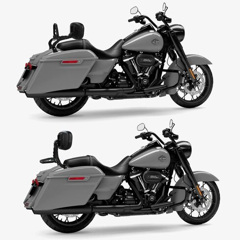 Motorcycle Multi Purpose Rider/Passenger Sissy Bar Backrest w/Luggage Carrier Rack Adjustable Rotatable Back Cushion Pad for Harley Dyna Street Bob Low Rider Super Glide Wide Glide 2006-2017 Black in Saudi Arabia