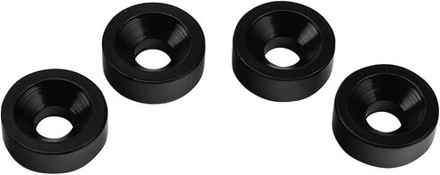 4Pcs Guitar Neck Joint Ferrules with Screws Stainless Steel Bass Joint Bushings Bolt Kit Compatible with Bolt-on Necks Electric Bass Guitar Replacement Parts (Electroplated Black) in Saudi Arabia