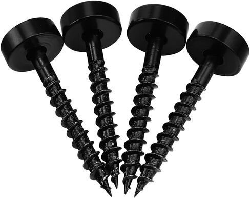 4Pcs Guitar Neck Joint Ferrules with Screws Stainless Steel Bass Joint Bushings Bolt Kit Compatible with Bolt-on Necks Electric Bass Guitar Replacement Parts (Electroplated Black) in Saudi Arabia