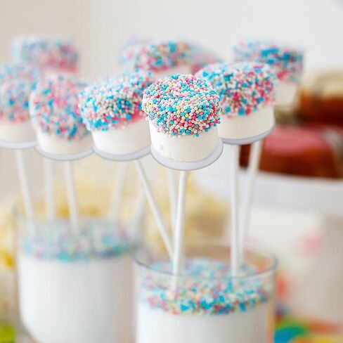 Geelin 50 Sets Round White Cake Pop Boards with Cake Pops 2 Inch Mini Cupcake Base Cardboard with Hole for Cupcakes Pastries Desserts Wedding Birthday Party Favors Treat Maker Supplies in Saudi Arabia