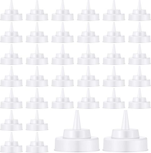Tioncy 36 PCS Comples Squeeze Bottion Cap Capt Blastic Wide Mouth Squeeze Lids for 63mm Frearing Bottle 2.76inch natural cone tip appensing caps for rock the rock rogens sauce sauce in Kuwait
