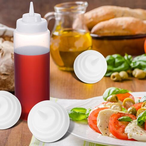 Tioncy 36 PCS Comples Squeeze Bottion Cap Capt Blastic Wide Mouth Squeeze Lids for 63mm Frearing Bottle 2.76inch natural cone tip appensing caps for rock the rock rogens sauce sauce in Kuwait