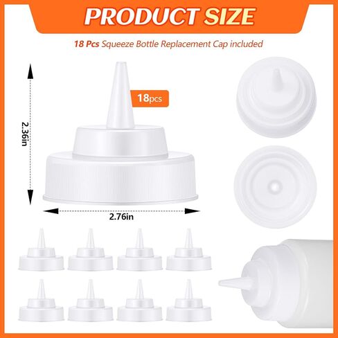 Tioncy 36 Pcs Condiment Squeeze Bottle Replacement Cap Plastic Wide Mouth Squeeze Lids for 63mm Emptying Bottle 2.76inch Natural Cone Tip Dispensing Caps for Kitchen Dining Room Dispenses Sauce in Saudi Arabia