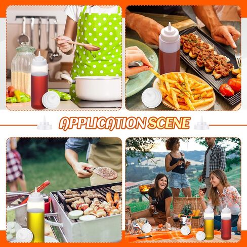 Tioncy 36 Pcs Condiment Squeeze Bottle Replacement Cap Plastic Wide Mouth Squeeze Lids for 63mm Emptying Bottle 2.76inch Natural Cone Tip Dispensing Caps for Kitchen Dining Room Dispenses Sauce in Saudi Arabia